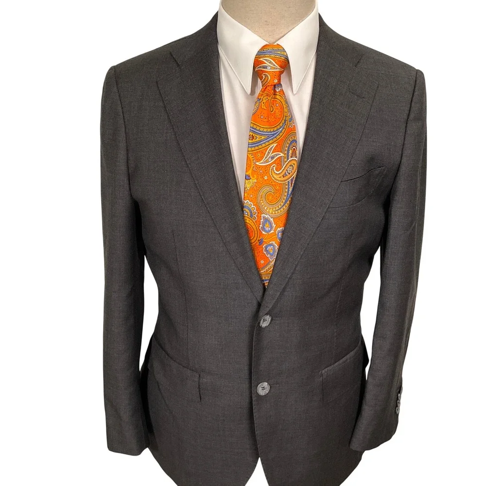 Suitsupply Lazio Blazer Mens 38R Charcoal Gray Super 110s Slim Wool
